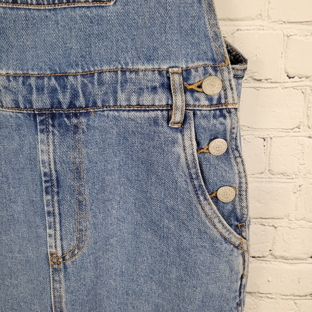 ONLY | Karlie denim Spencer pinafore dress - Picture 3 of 7